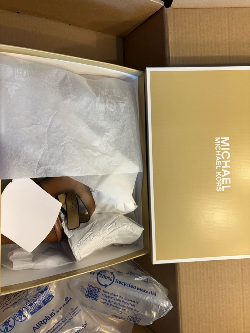 MICHAEL KORS Burnished Leather Sandal - Raven Blocked Heel Sandal - Brown - Picture 7 of 9